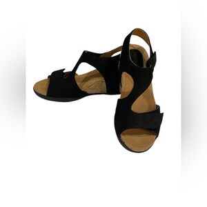 Bussola Black‎ wedge sandals